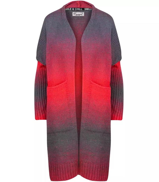 Long cardigan thick colorful ombre sweater