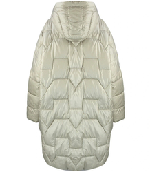 Women's long warm jacket with quilting and hood ANABEL
