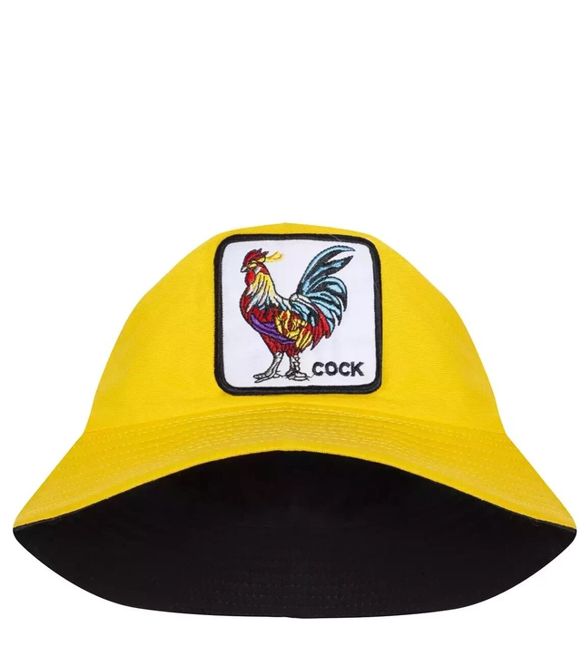 Reversible BUCKET HAT rooster embroidery