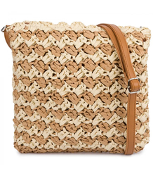 Stylish small shoulder bag braided raffia design