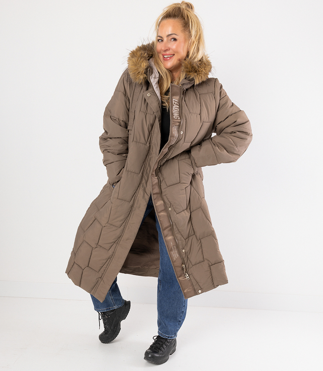 Długa kurtka pikowany płaszcz zimowy URBAN LONG PUFF PLUS SIZE