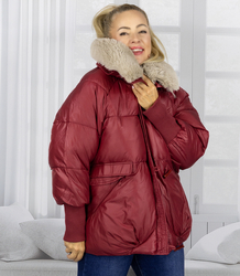 Winter jacket with decorative fur on the collar FIBI