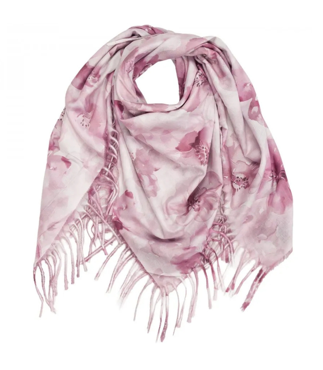 Floral women's scarf shawl with tassels