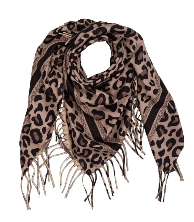 Fashionable scarf panther scarf elegant scarf with tassels