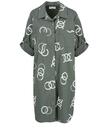 Long shirt, elegant shirt dress, fashionable print, tunic