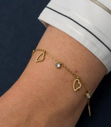 Elegant gold women's steel bracelet