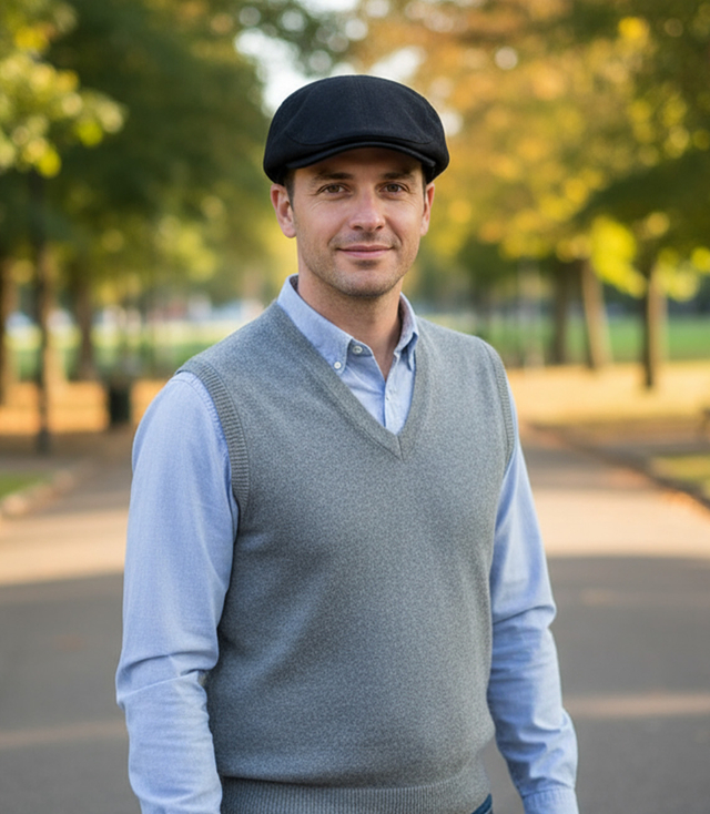 Stylowy elegancki kaszkiet męski uniwersalny