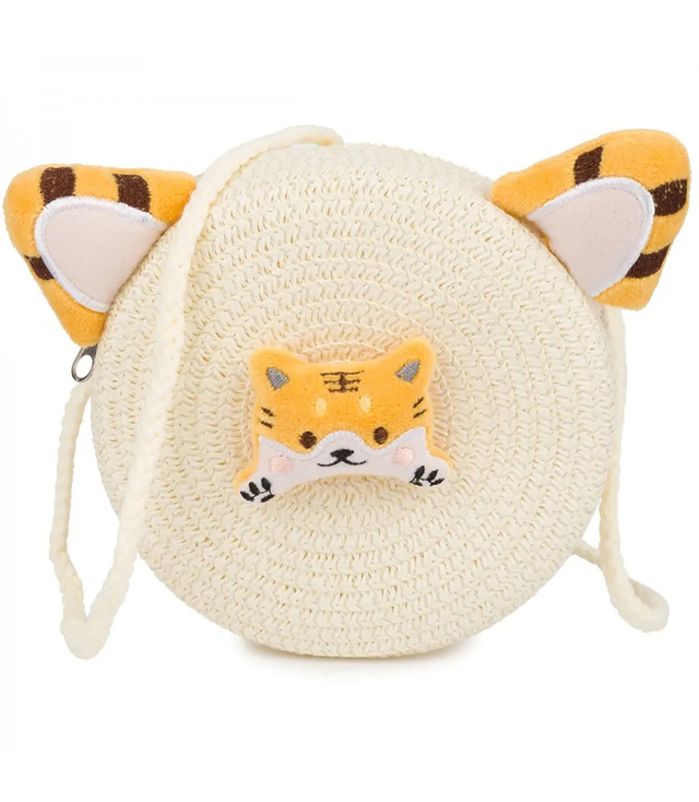 Children's Round Handbag with Cat Ears for Girls