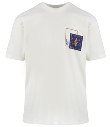 Men's short-sleeved t-shirt with print on the front and back