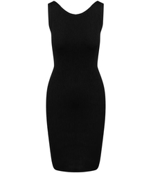 Fitted midi dress with an open back