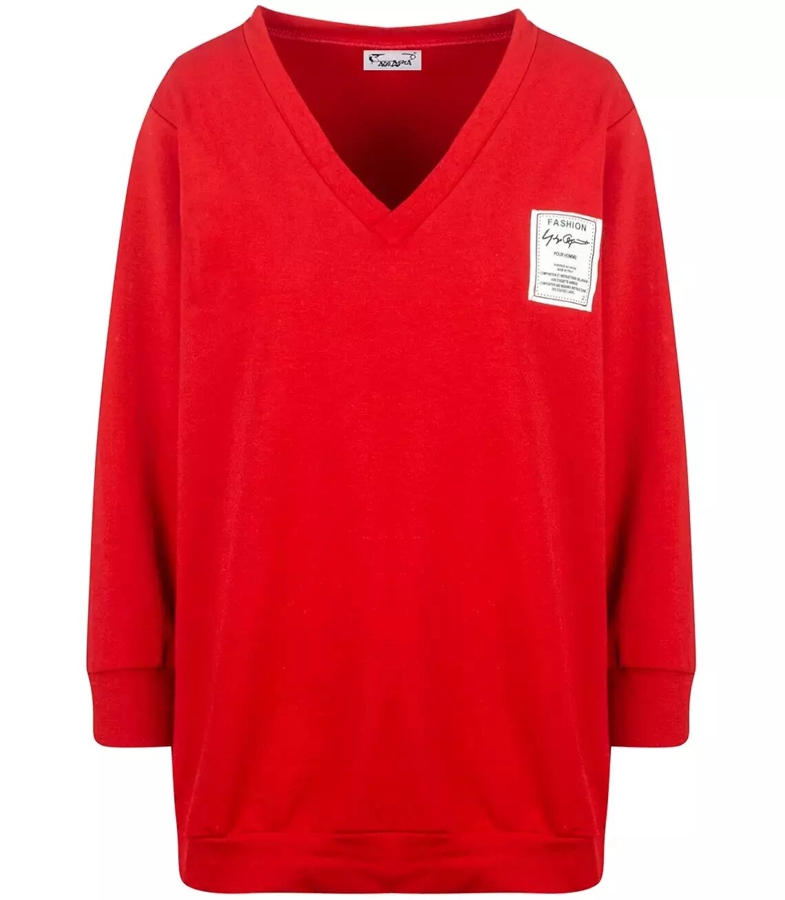 Thin cotton Vneck box sweatshirt (14421 / SPV1023) Agrafka