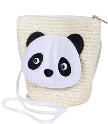 Set of braided panda ears hat + handbag