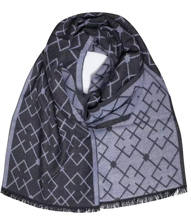 Men's scarf with tassels in patterns