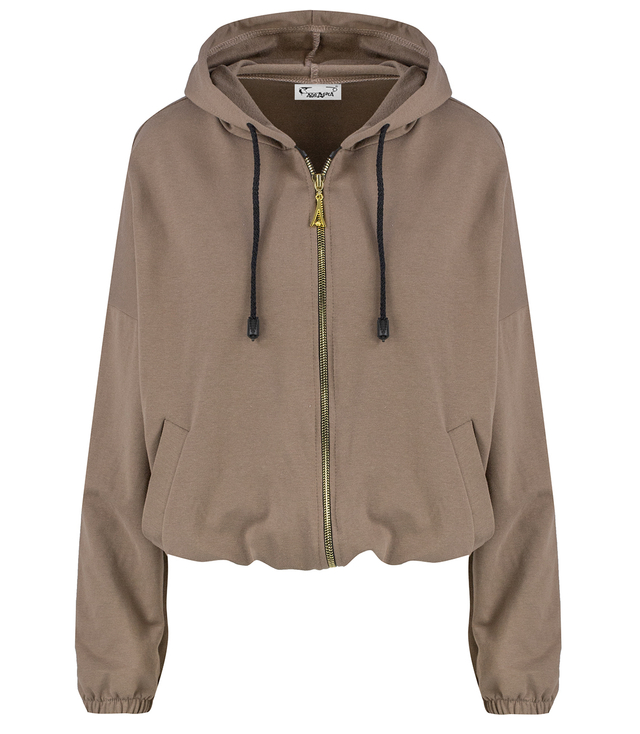 Women's thin, one-color basic sweatshirt with hood JULIA