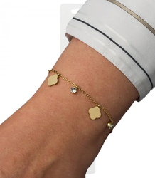 Elegant gold women's steel bracelet