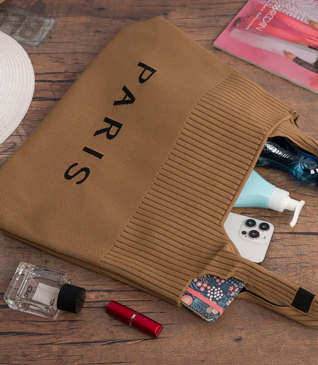 Torba shopper PARIS duża materiałowa na ramię z zamkiem