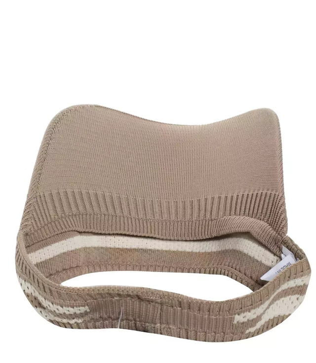 Fabric visor with elastic band in stripes