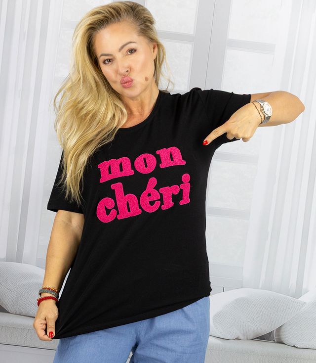 T-shit bluzka koszulka z napisem MON CHERI