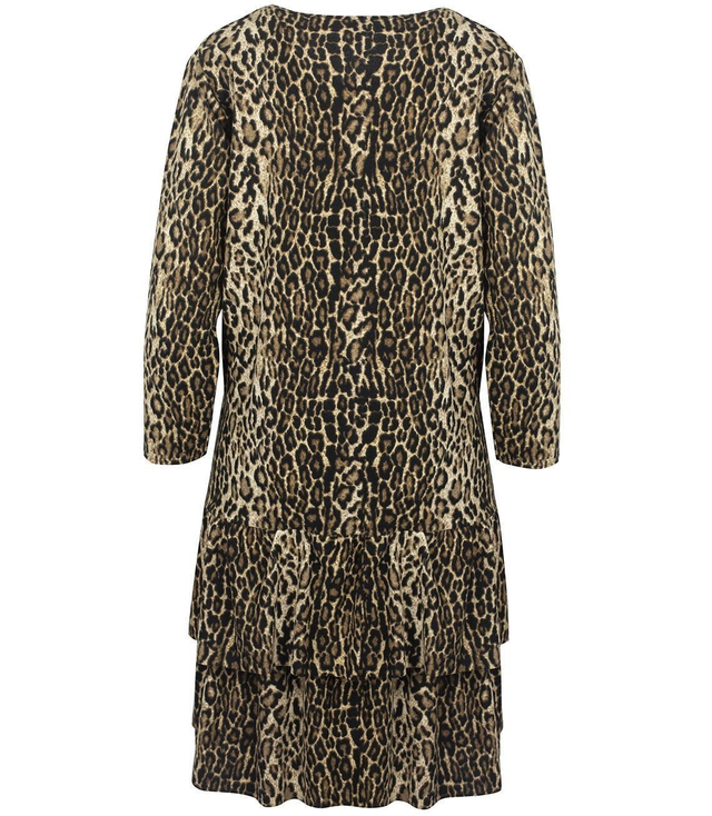 PLUS SIZE ruffle animal print dress
