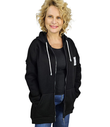 Warm women's sweatshirt one-color basic with hood FARLA