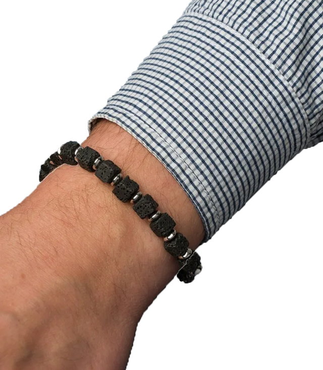Men's bracelet with natural stones