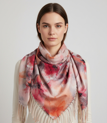 Delicate elegant women's shawl shawl with tassels