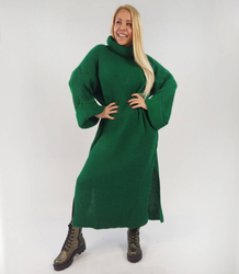 Ribbed MAXI turtleneck sweater dress