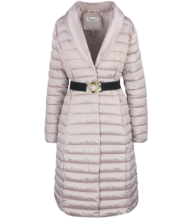 Quilted jacket coat with fur MARY