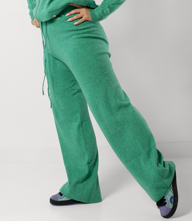 Loose melange knit pants AMELIA