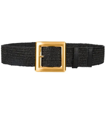 Braided women's belt with large buckle