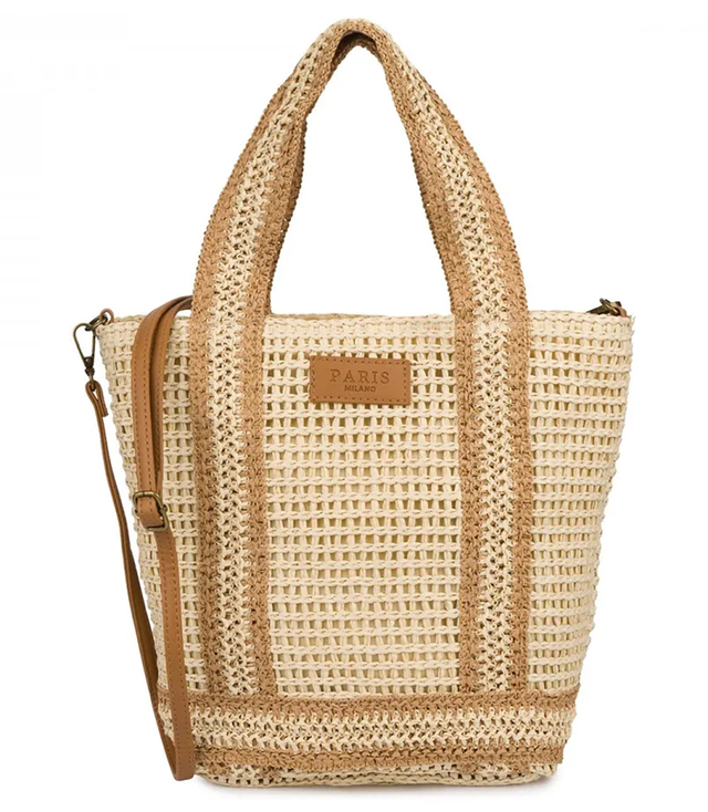 PARIS MILANO braided handbag with strap and handles