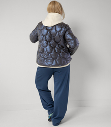 Quilted jacket with pearl sheen and tracksuit inserts ARIA