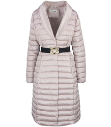 Quilted jacket coat with fur MARY