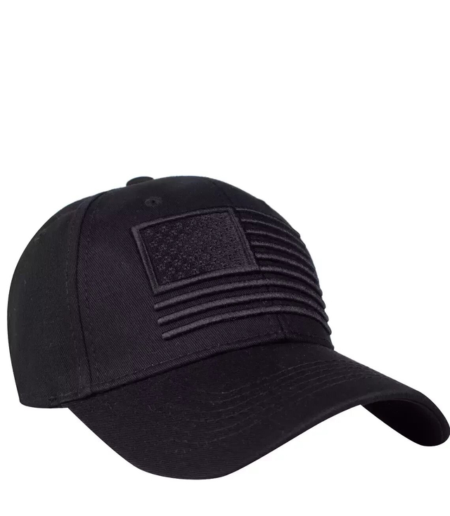 Baseball cap decorated with embroidered flag