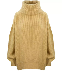 Smooth loose oversize turtleneck sweater