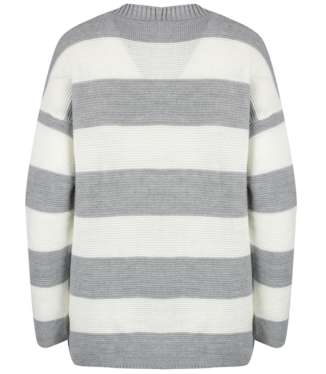 Warm and cozy women's sweater with wide stripes ZEFIRA