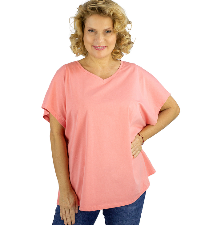 Blouse t-shirt with a heart neckline oversize Mela