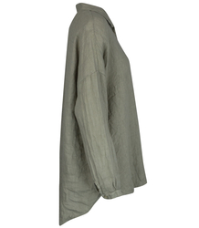 Long loose linen shirt linen longer back long sleeve LAILA 2