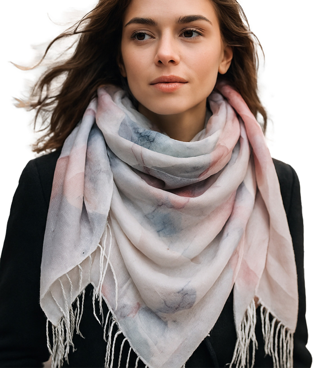 Women's floral pattern scarf 180x70