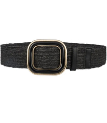 Braided women's belt with large buckle