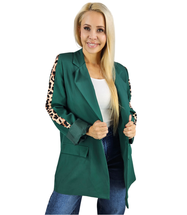 Loose, oversized casual jacket with leopard print by EVELYN