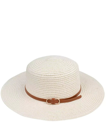 Women's raffia straw hat with classic strap