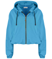 Women's thin, one-color basic sweatshirt with hood JULIA