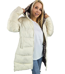 Long, reversible transitional jacket with a hood, warm MIA