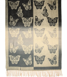 Warm scarf beautiful butterflies elegant stylish 180x70 cm