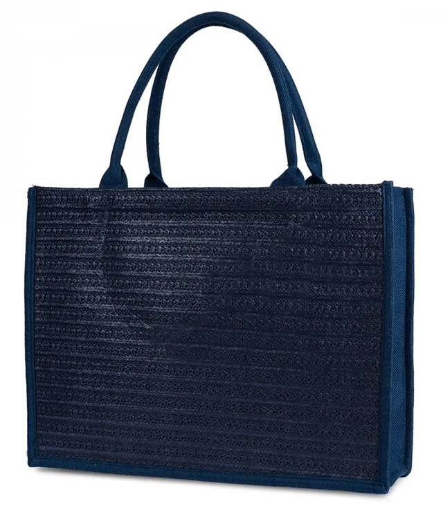 PARIS MILANO braided shopper bag for summer beach large eco bag