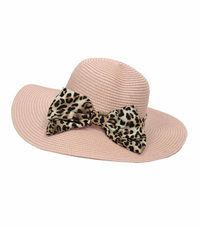 Fashionable beach straw hat with a bow