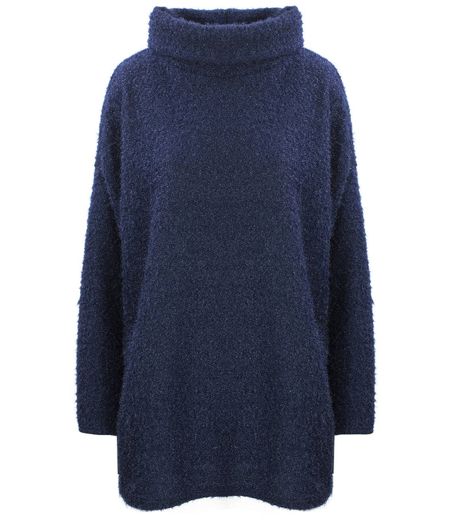 Luźny sweter z golfem puszysty ciepły GOLF