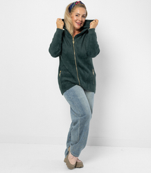 Warm cardigan sweater made of fluffy knit fabric GRAZYNA