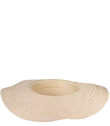 Women's straw hat with pebbles large brim